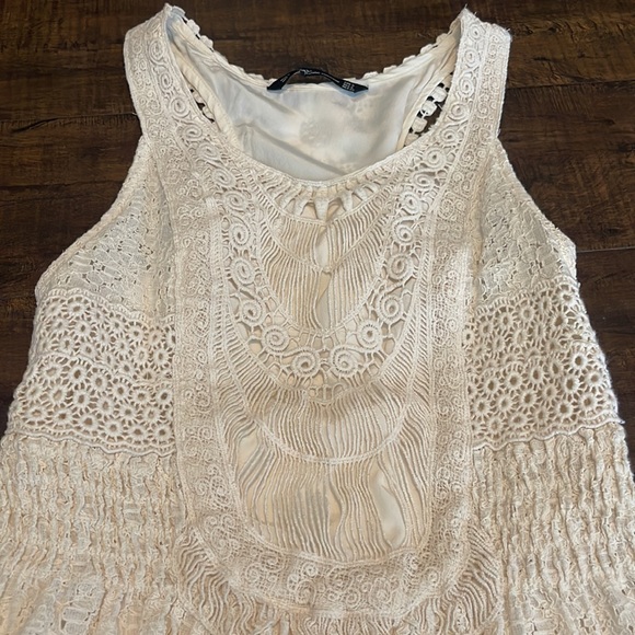 Summer Must! Zara Trafaluc Collection Crème Crochet Dress Unique -Out of Stock - Picture 3 of 4